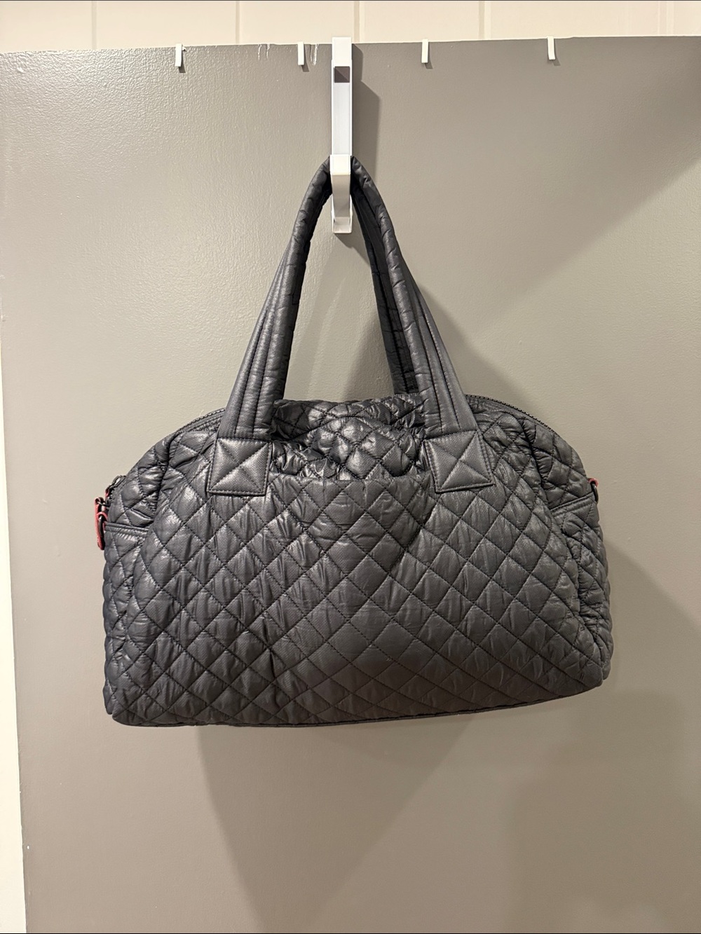 Like New MZ Wallace Jimmy Duffel Quilted Black Weekender Bag - Picture 2 of 4